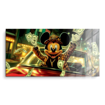 Dinero paseo inspirado en Mickey Mouse - cuadro PVC brillante