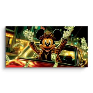 Geld Ride inspiriert von Mickey Mouse - PVC-Bild matt