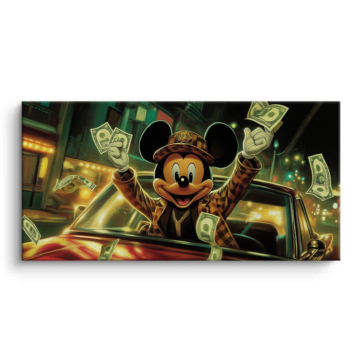 Mickey Mouse Inspired Money Ride Canvas Art