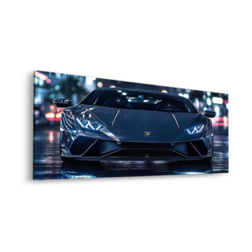 Nocna wyścigówka Lamborghini - obraz na dibondzie matowym
