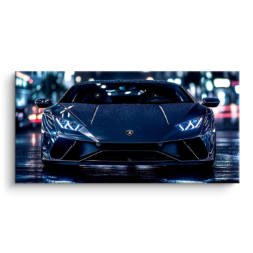 Nocna wyścigówka Lamborghini - obraz na matowym PVC