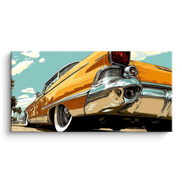 Yellow Cadillac Retro Ride PVC Matt Art