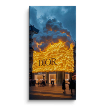 Burning Schaufenster inspiriert von Dior - Leinwandbild