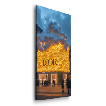 Burning Schaufenster inspiriert von Dior - Dibond-Bild matt