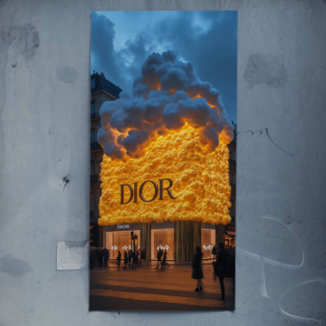 Burning Schaufenster inspiriert von Dior - Poster