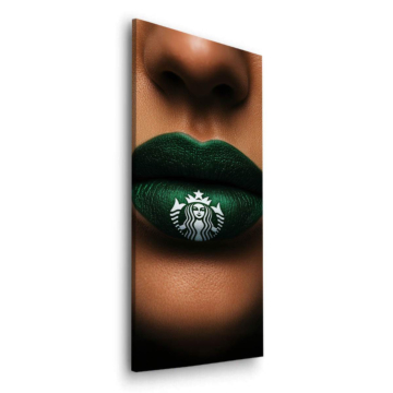 Starbucks Inspired Green Lips Dibond Matt Art