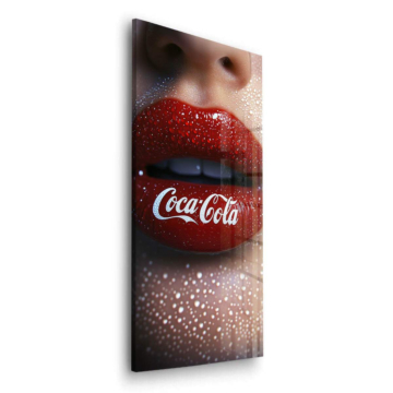 Coca-Cola Inspired Red Lips Acrylic Glass Art