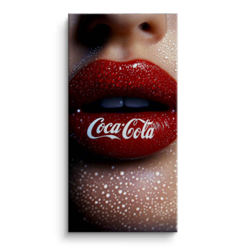 Labios rojos inspirados en Coca-Cola - cuadro en lienzo