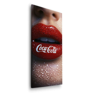 Lèvres rouges inspirées de Coca-Cola - tableau Dibond mat