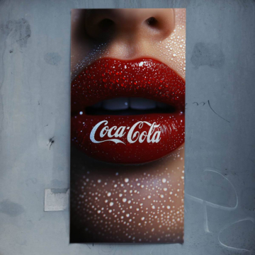 Czerwone usta inspirowane Coca-Colą - plakat