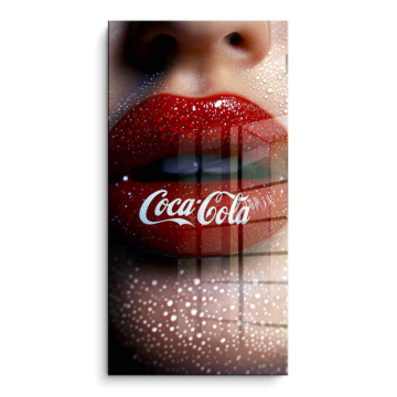 Rote Lippen inspiriert von Coca-Cola - PVC-Bild glänzend