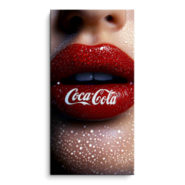 Rote Lippen inspiriert von Coca-Cola - PVC-Bild matt