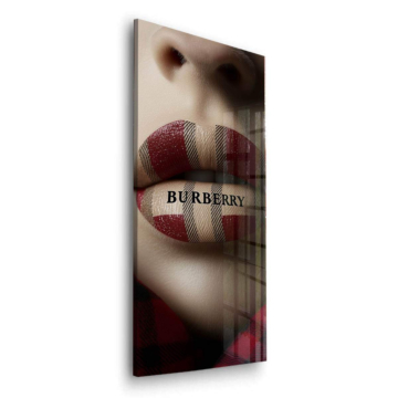 Burberry Inspired Check Lips Acrylic Glass Art