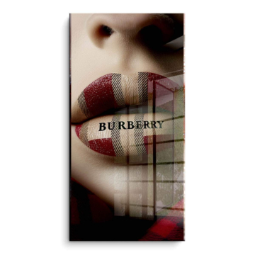 Karomuster-Lippen inspiriert von Burberry - PVC-Bild glänzend