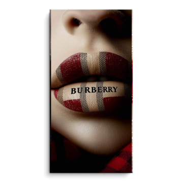 Karomuster-Lippen inspiriert von Burberry - PVC-Bild matt