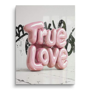 Pink True Love Balloon PVC Gloss Art