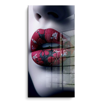 Florale Lippen inspiriert von Dior - PVC-Bild glänzend
