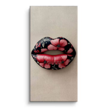 Floral Lip Pillow Canvas Art