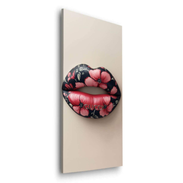 Florales Lippenkissen - Dibond-Bild matt