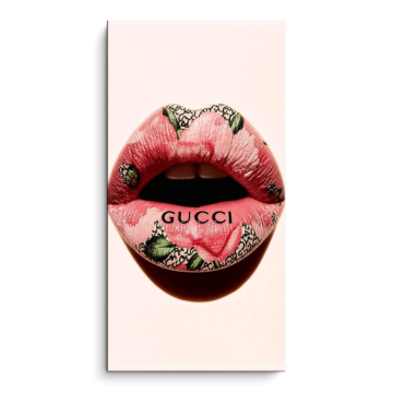 Florale Lippen inspiriert von Gucci - PVC-Bild matt