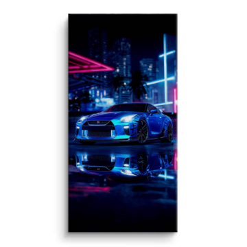 Ford Mustang Neon City Canvas Art