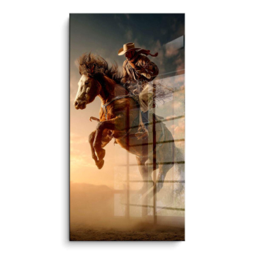 sauvage rodeo cavalier - tableau PVC brillant