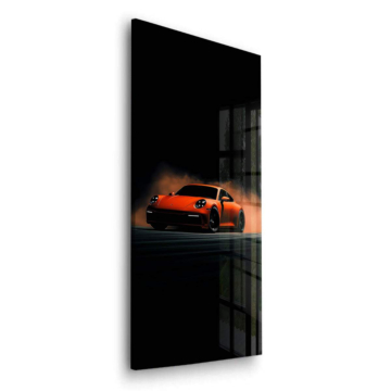 Porsche 911 Turbo Orange Acrylic Glass Art
