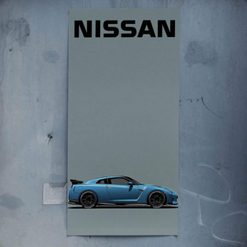 Nissan GT-R Inspired Minimal Car Poster Art
