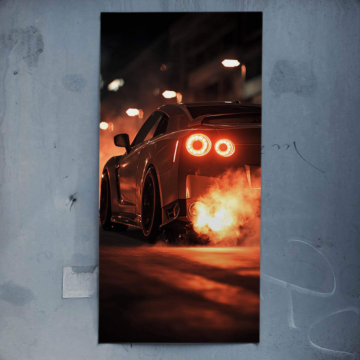 Nissan GT-R Burnout Poster Art