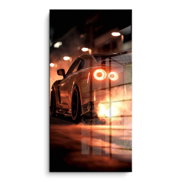 Nissan GT-R Burnout - cuadro PVC brillante