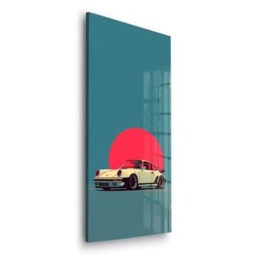 Porsche-Rennwagen bei Sonnenuntergang - Acrylglasbild