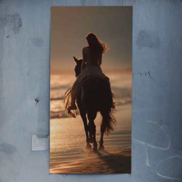 Strand Horseback Sonnenuntergang - Poster