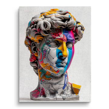 Colorful David Bust Canvas Art