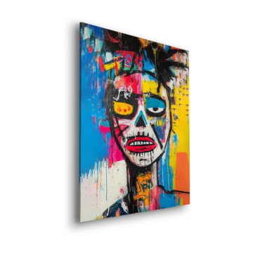 Portrait abstrait inspiré de Basquiat - tableau Dibond mat