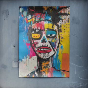 Abstraktes Porträt inspiriert von Basquiat - Poster
