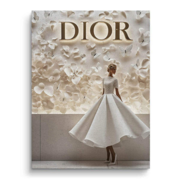 Dior Inspired Elegant Dress Canvas Art