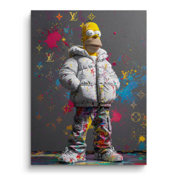 Homer Simpson Inspired Streetwear Canvas Art