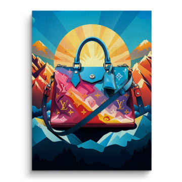 Louis Vuitton Inspired Mountain Bag Canvas Art