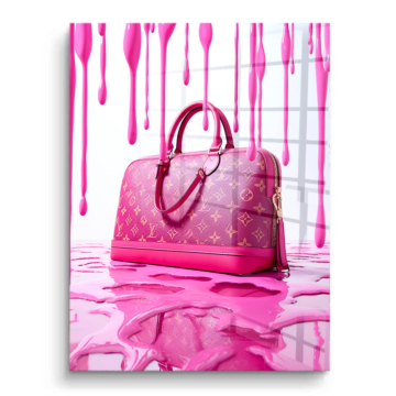 Rose sac inspiré de Louis Vuitton - tableau PVC brillant