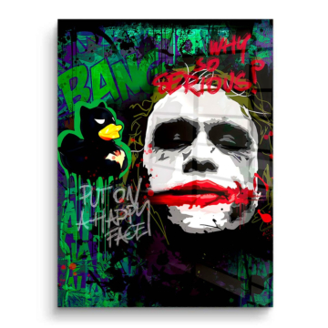 Portrait graffiti inspiré de Joker - tableau PVC brillant