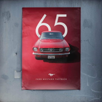 1965 Ford Mustang Fastback Poster Art