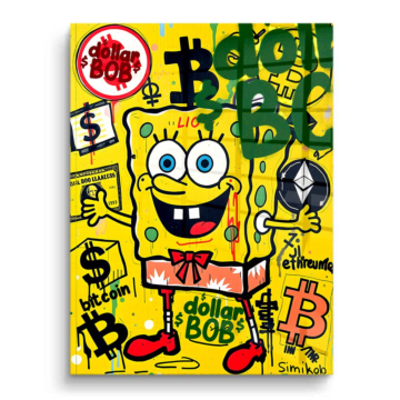 Crypto craze inspiré de SpongeBob - tableau PVC brillant