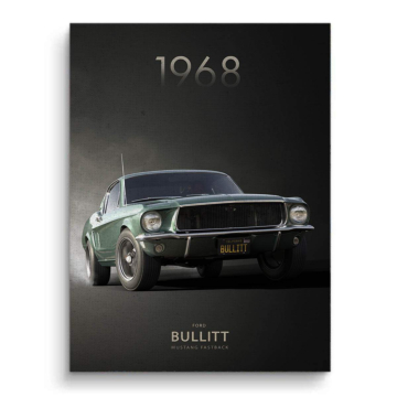 1968 Ford Mustang Bullitt Canvas Art