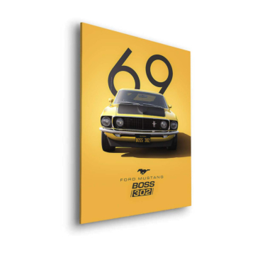 1969 Ford Mustang Boss 302 Dibond Matt Art