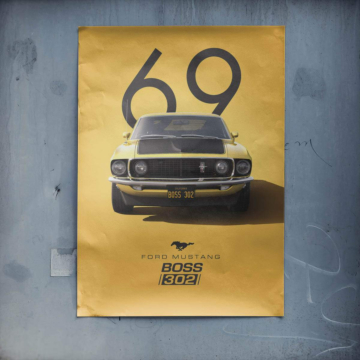 1969 Ford Mustang Boss 302 Poster Art