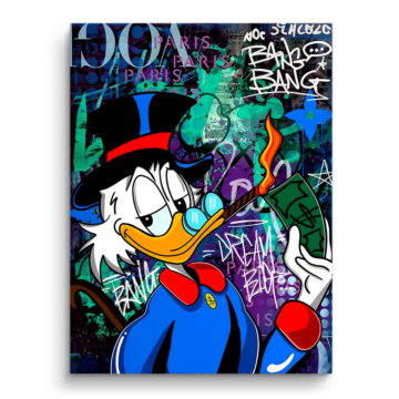 Riqueza con grafiti inspirada en Donald Duck - cuadro PVC mate