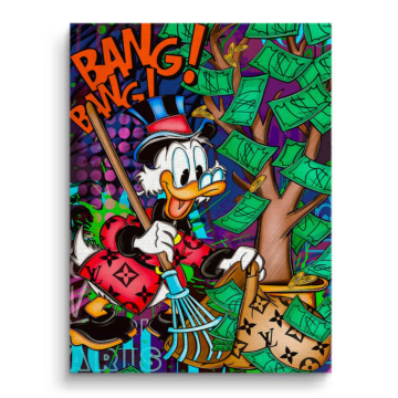 Donald Duck Inspired Money Tree Canvas Art