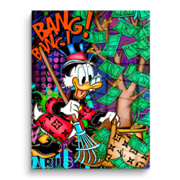 Argent arbre inspiré de Donald Duck - tableau PVC brillant