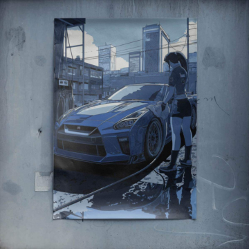 Nissan GTR Car Wash Poster Art