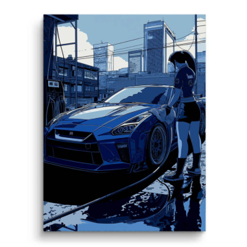 Nissan GTR Car Wash PVC Matt Art